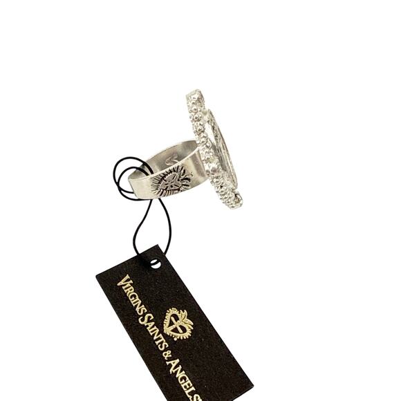 VIRGINS SAINTS & ANGELS VSA Petite Oval Cloister Fatima Ring in Silver 6 - Picture 4 of 6